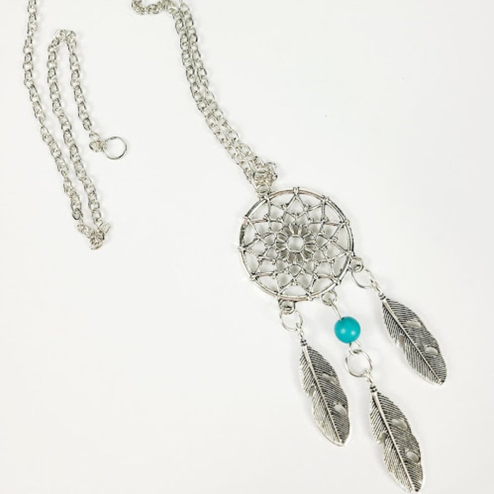 Boho Feather Dreamcatcher Necklace